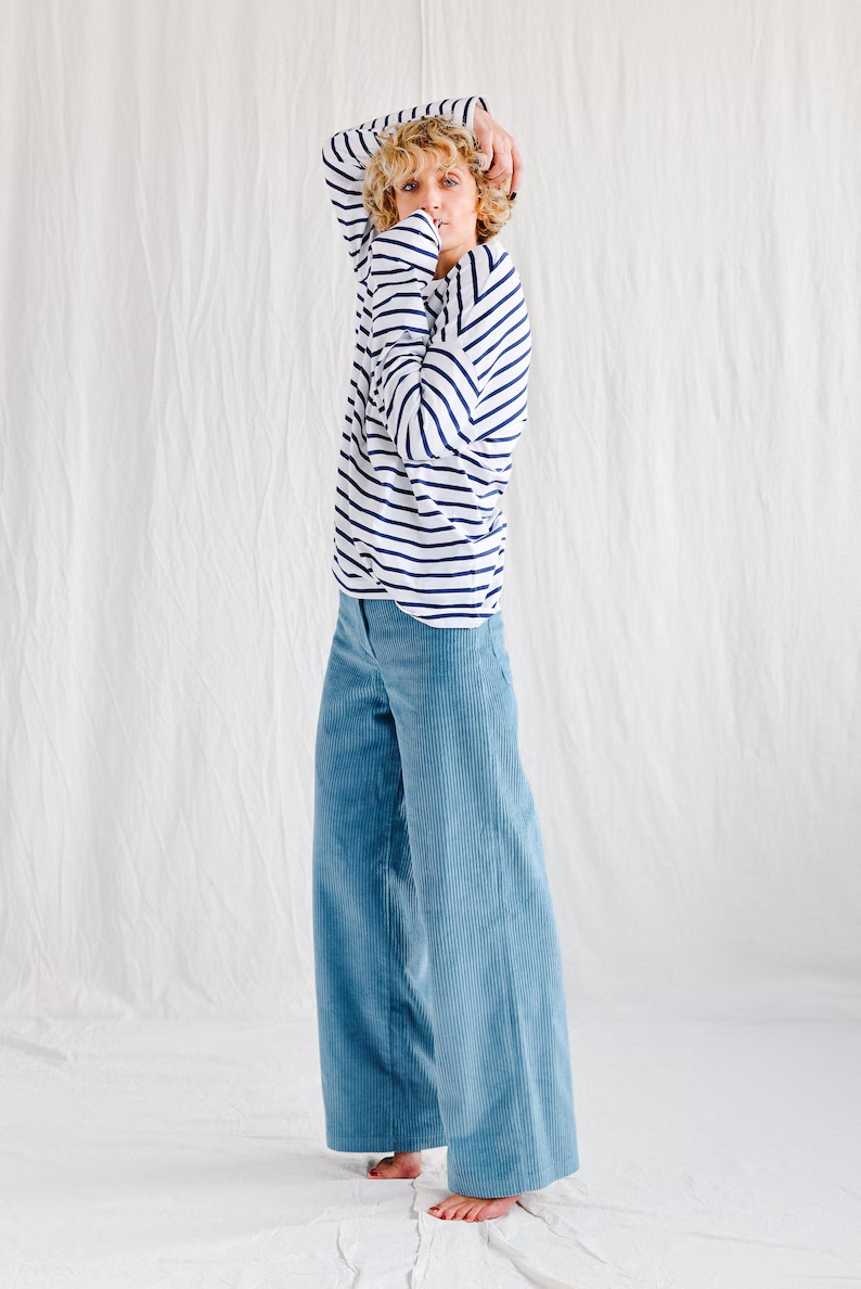 Wide leg cord pants