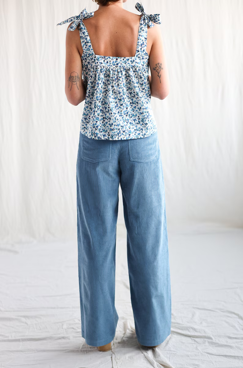 Wide leg cord pants