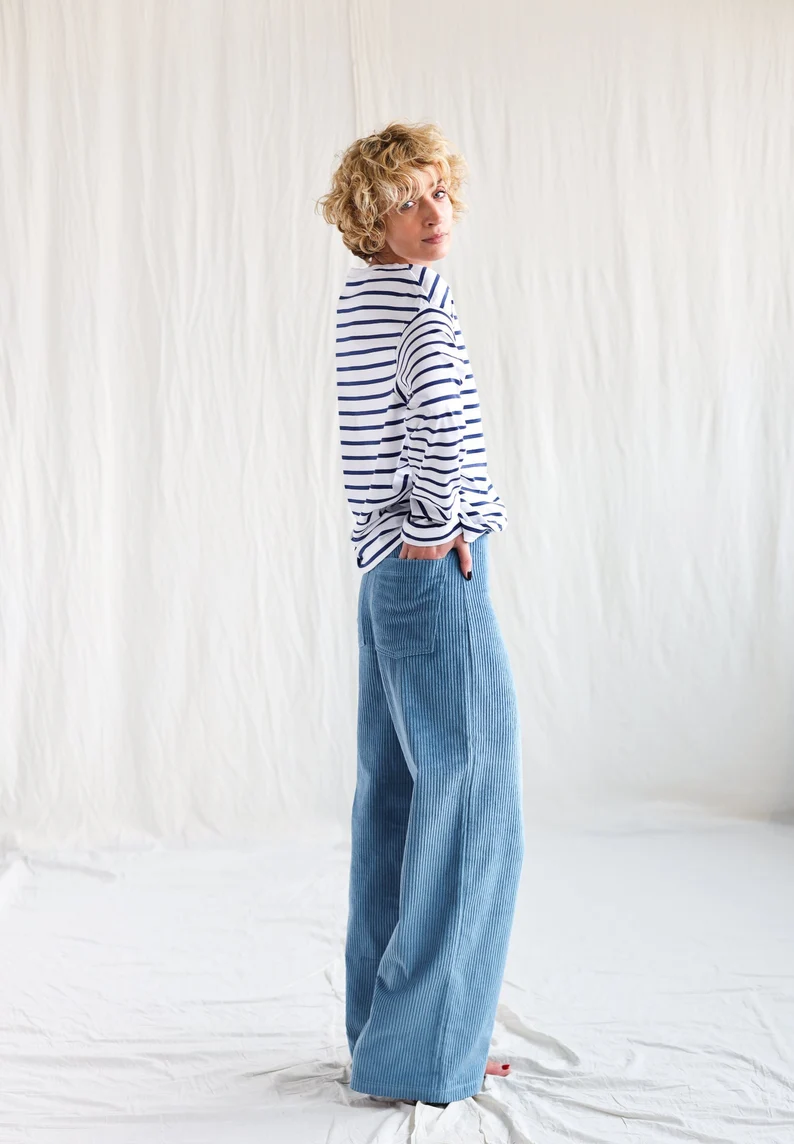 Wide leg cord pants