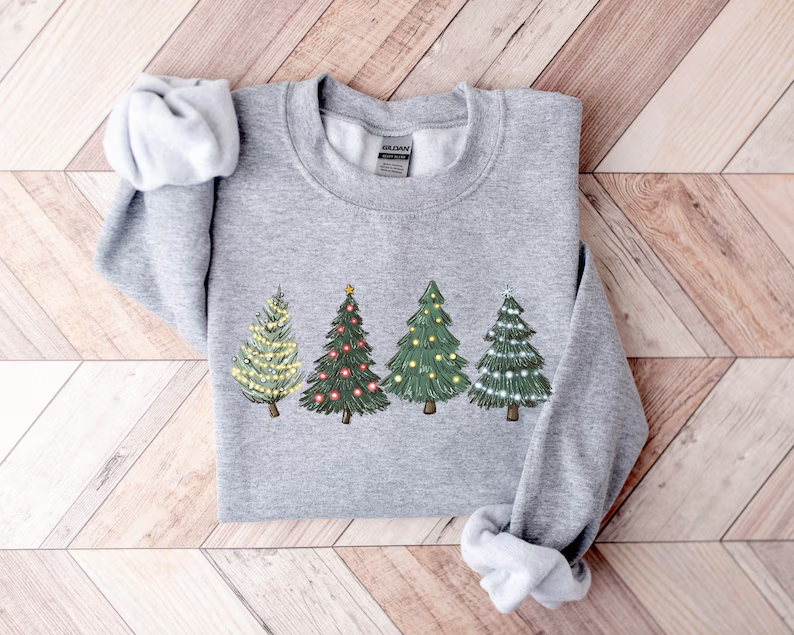 Christmas Sweatshirt, Christmas Sweater, Christmas Crewneck, Christmas Tree Sweatshirt, Holiday Sweaters for Women, Winter Sweatshirt